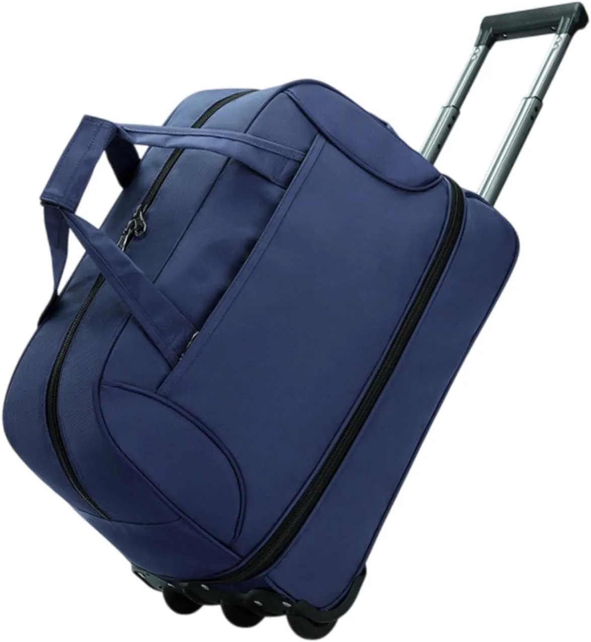 Rolling Duffel Bag with Wheels Oxford Cloth Wheeled for Traveling Outdoor Picnic, Blue