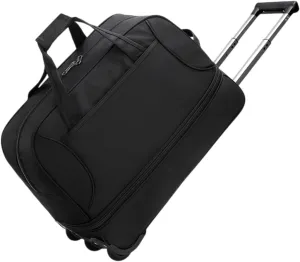 Rolling Duffel Bag with Wheels Oxford for Outdoors, Black