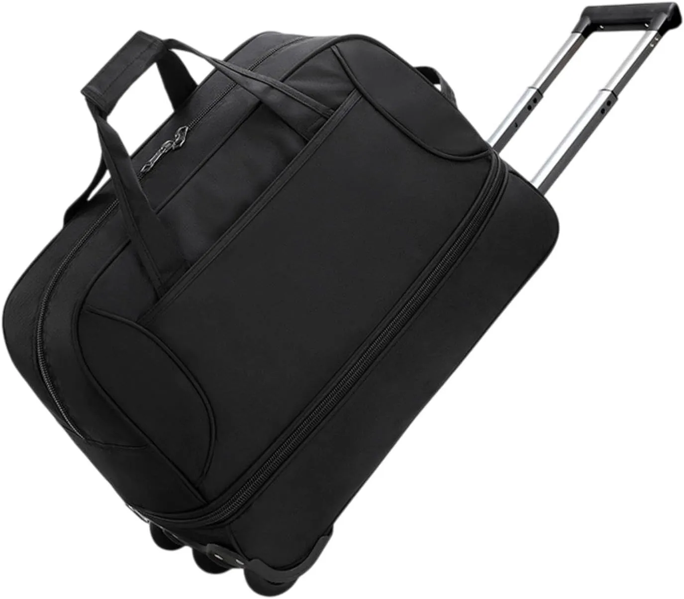 Rolling Duffel Bag with Wheels Oxford for Outdoors, Black