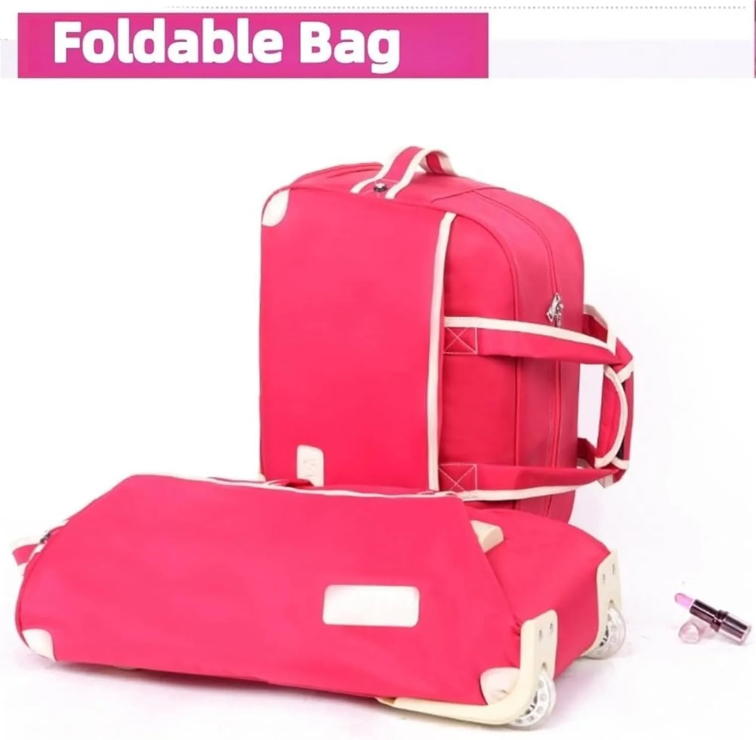 Rolling Duffel Bag With Wheels，Trolley Travel Bag Expandable, Lightweight & Waterproof Expandable Carry On Luggage For Unisex, For Unisex Overnight Weekender Bag Ideal For Gym, Trave(Dark Purple,Large