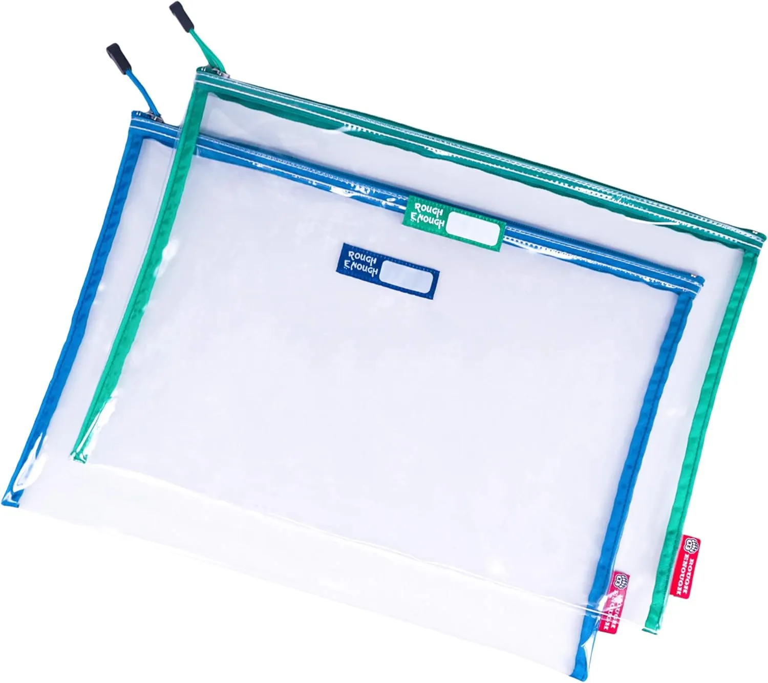 Rough Enough Plastic File Folder Clear Document Bag Pouch for A4 Paper Letter Legal Size School Office Art Supplies Storage with Zipper