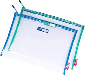 Rough Enough Plastic File Folder Clear Document Bag Pouch for A4 Paper Letter Legal Size School Office Art Supplies Storage with Zipper