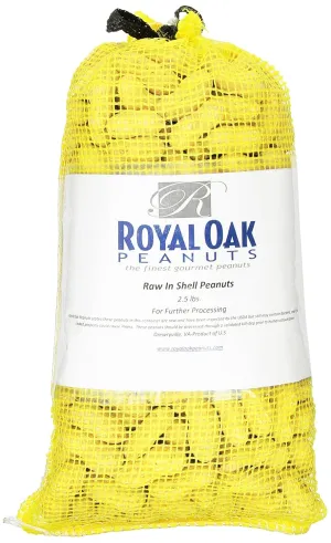Royal Oak Raw In-Shell Peanuts, 2.5 Pound Bags (Pack of 3)