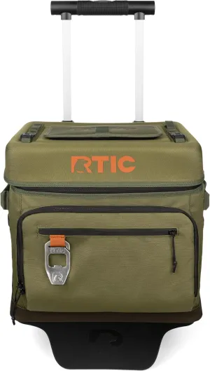 RTIC 40 Can Everyday Wheeled Cooler, Soft Sided Insulated Portable Rolling Collapsible Cooler Bag with Wheels and Handle for Outdoor, Beach, Camping, Sports, Travel, Leakproof