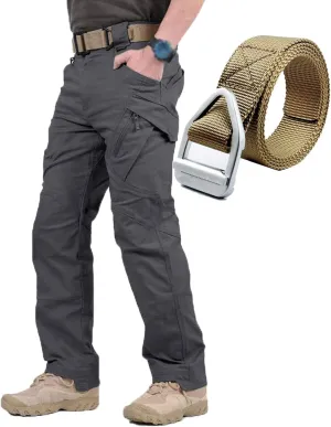 Rugstor Flexcamo - Tactical Waterproof Pants, Lightweight Waterproof Quick Dry Tactical Pants with Belt