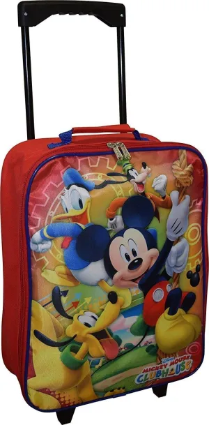Ruz Disney Mickey Mouse 15"" Collapsible Wheeled Pilot Case - Rolling Luggage Carry-On
