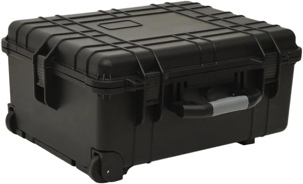 Safe Transportation with Wheeled Flight Case, Shock-Resistant, Waterproof, 22.8"x17.7", Black