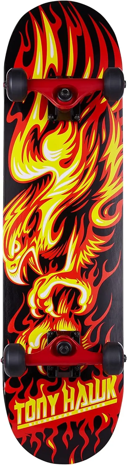 Sakar Tony Hawk 31 Inch Skateboard Tony Hawk Signature Series 4, 9-ply Maple Deck Skateboard for Cruising, Carving, Tricks and Downhill