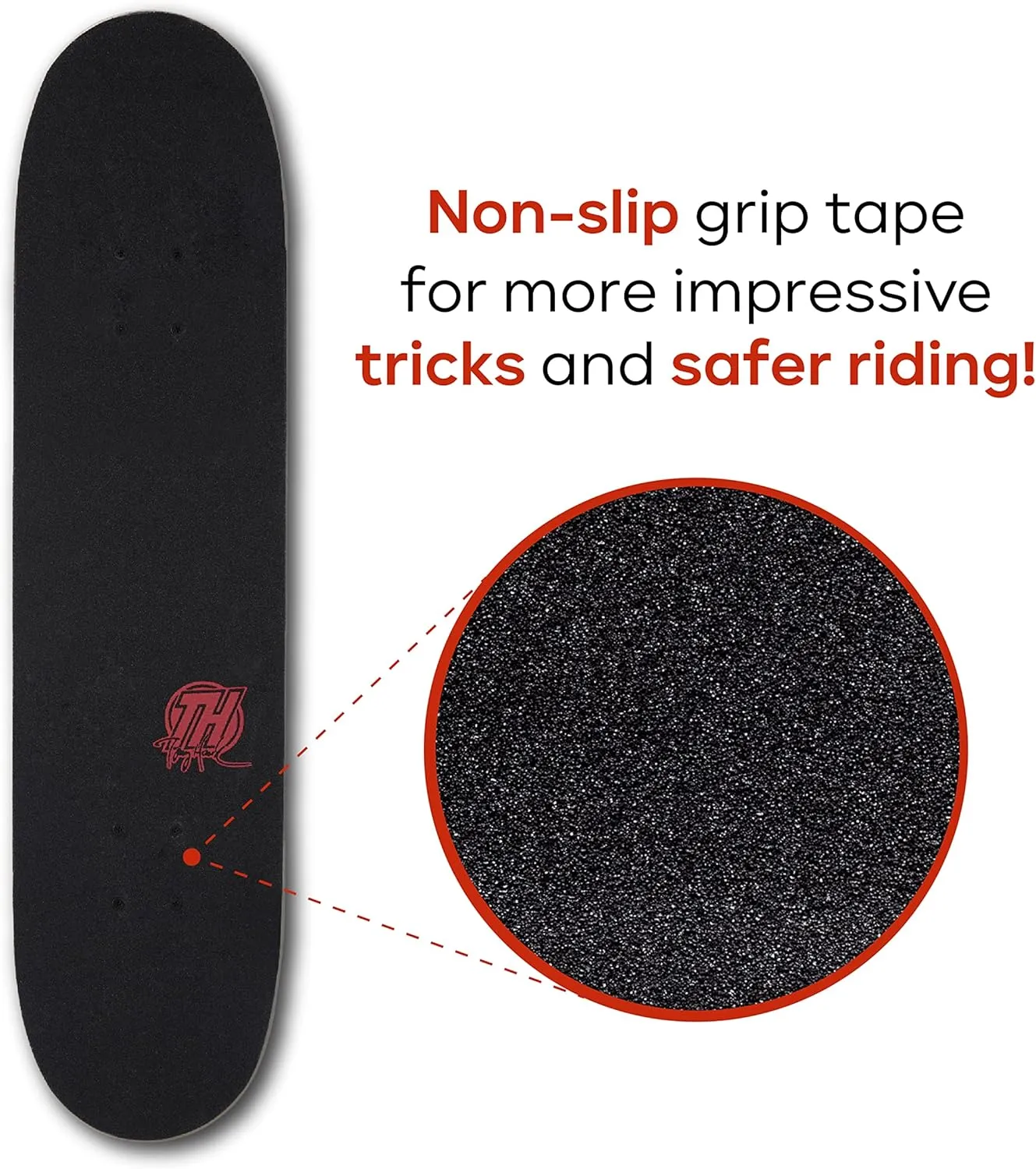 Sakar Tony Hawk 31 Inch Skateboard Tony Hawk Signature Series 4, 9-ply Maple Deck Skateboard for Cruising, Carving, Tricks and Downhill