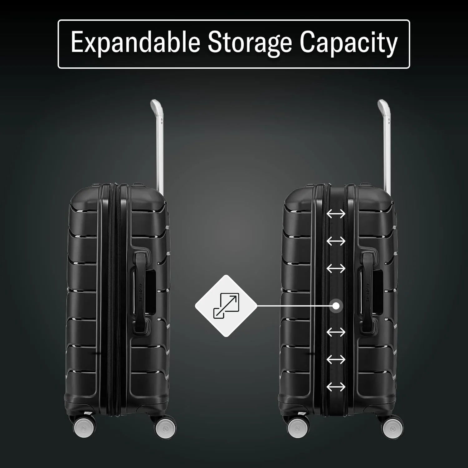 Samsonite Freeform Hardside Expandable with Double Spinner Wheels, Checked-Large 28-Inch, Light Grey
