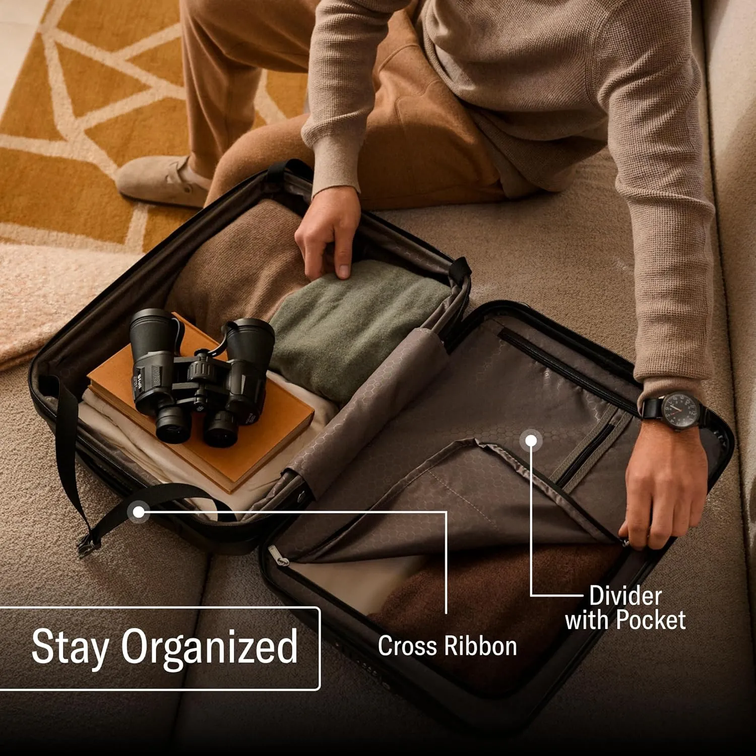 Samsonite Freeform Hardside Expandable with Double Spinner Wheels, Checked-Large 28-Inch, Light Grey