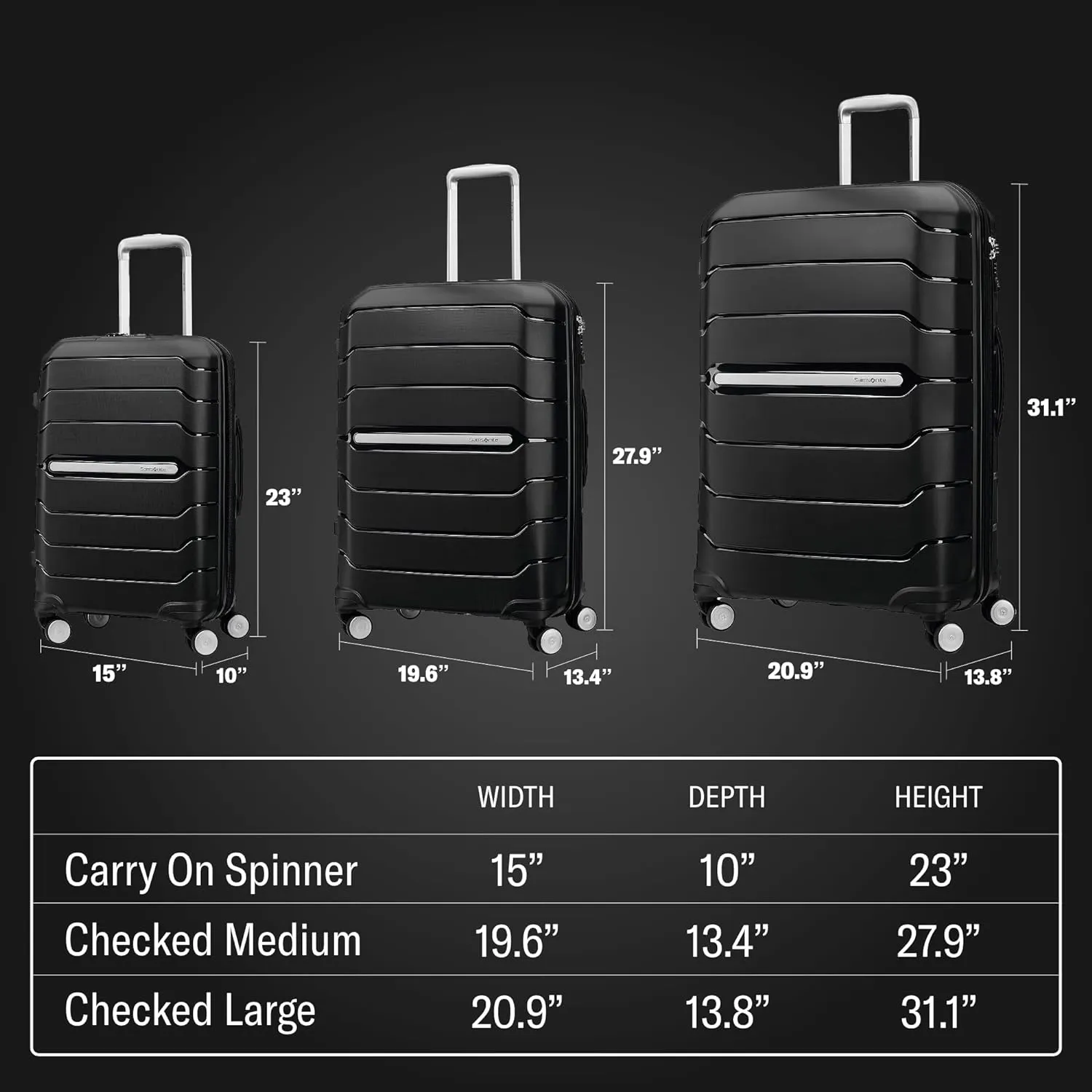 Samsonite Freeform Hardside Expandable with Double Spinner Wheels, Checked-Large 28-Inch, Light Grey