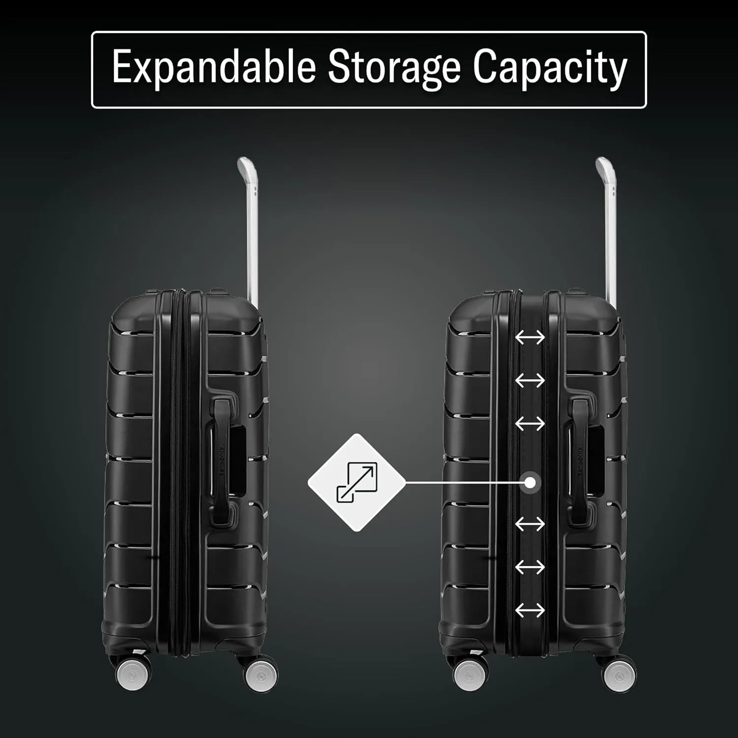 Samsonite Freeform Hardside Expandable with Double Spinner Wheels, White, Checked-Medium 24-Inch