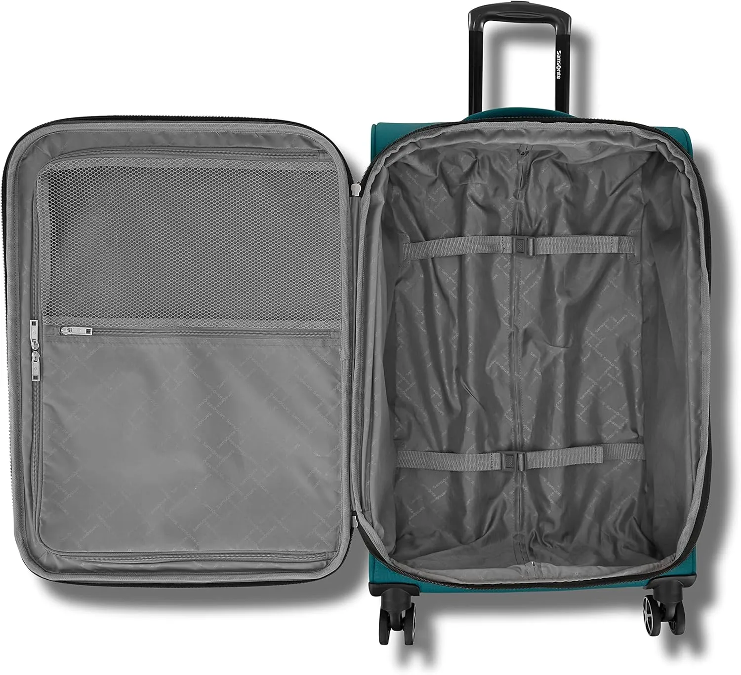 Samsonite Saire LTE Softside Expandable Luggage with Spinner Wheels, Pine Green, 3-Piece Set (Carry On/Medium/Large)