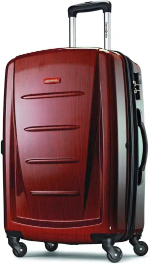 Samsonite Winfield 2 Hardside Expandable Luggage with Spinner Wheels, Burgundy, Checked-Large 28-Inch