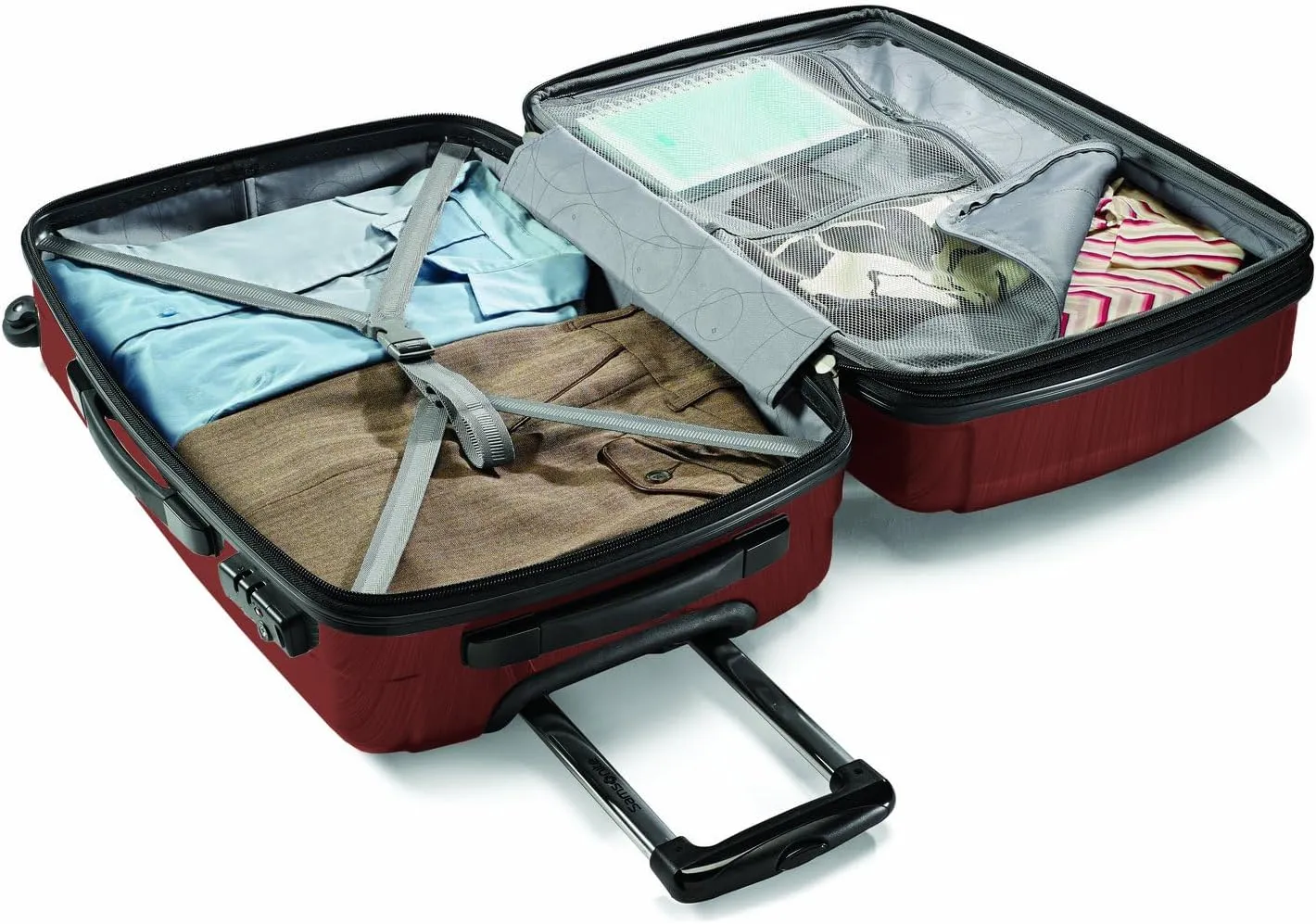 Samsonite Winfield 2 Hardside Expandable Luggage with Spinner Wheels, Burgundy, Checked-Large 28-Inch