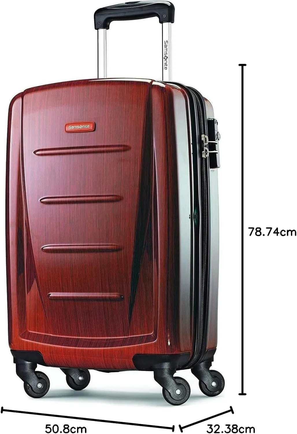 Samsonite Winfield 2 Hardside Expandable Luggage with Spinner Wheels, Burgundy, Checked-Large 28-Inch