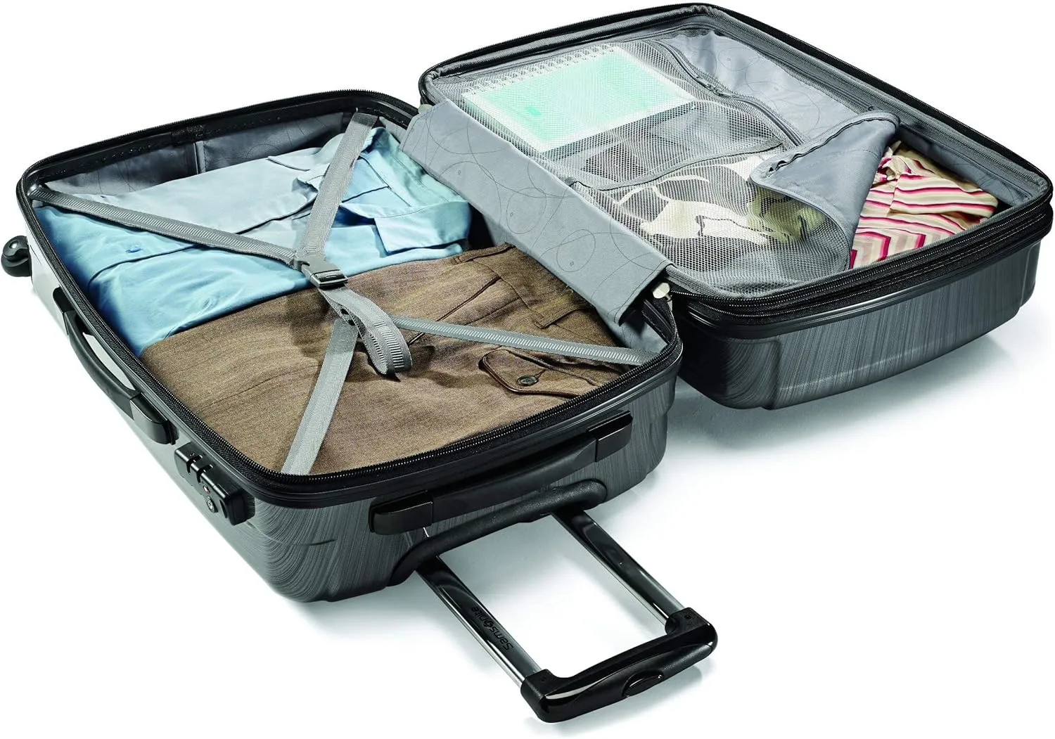 Samsonite Winfield 2 Hardside Expandable Luggage with Spinner Wheels, Charcoal, Checked-Medium 24-Inch