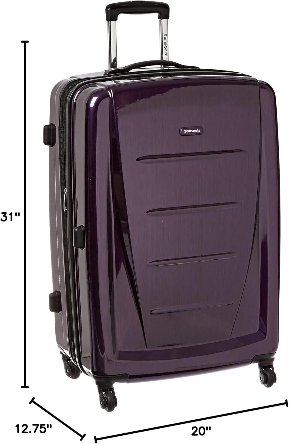 Samsonite Winfield 2 Hardside Expandable Luggage with Spinner Wheels, Purple, Checked-Large 28-Inch