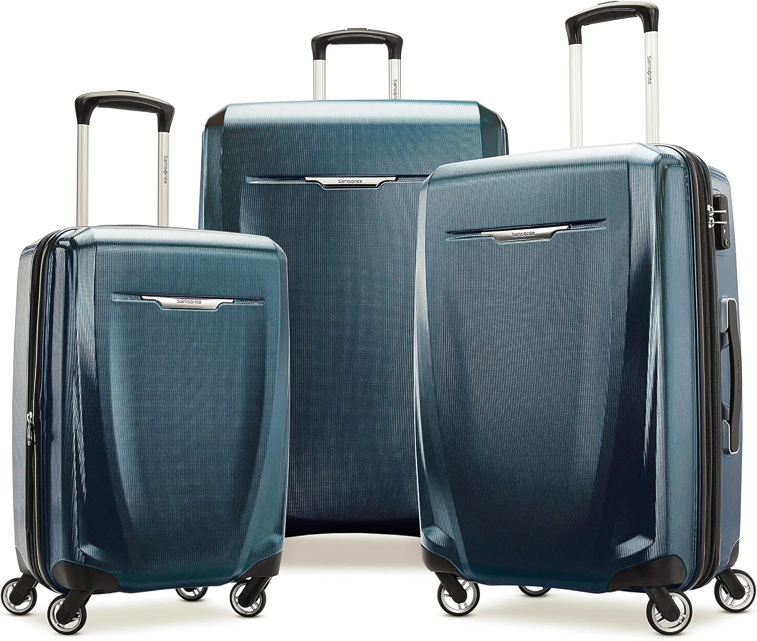 Samsonite Winfield 3 DLX Hardside Expandable Luggage with Spinners, Navy, 3-Piece Set (20/25/28)