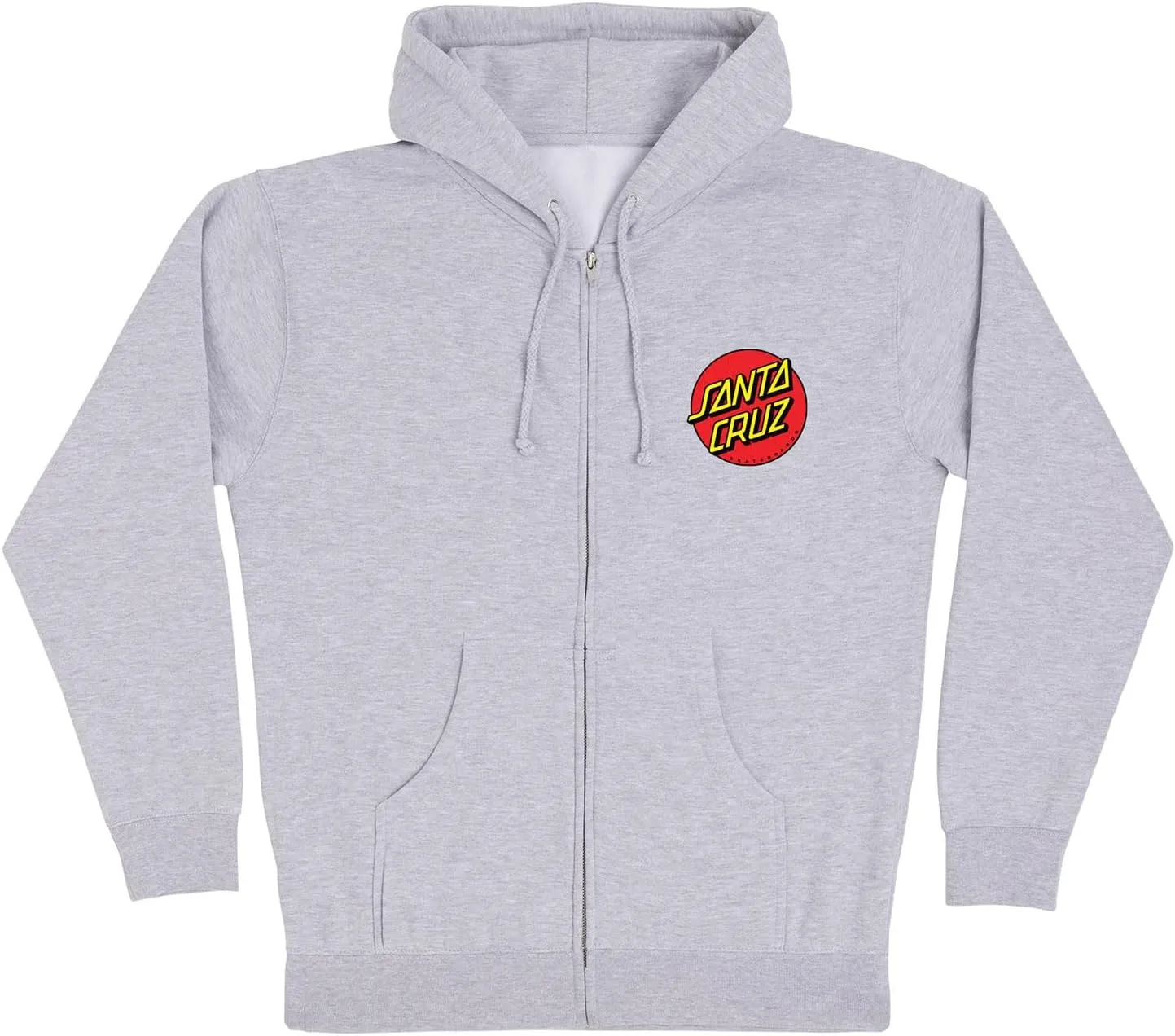 SANTA CRUZ Men's Heavyweight Zip Up Hooded Sweatshirt Classic Dot Skate Zip Up Sweatshirt