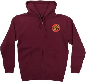 SANTA CRUZ Men's Heavyweight Zip Up Hooded Sweatshirt Classic Dot Skate Zip Up Sweatshirt