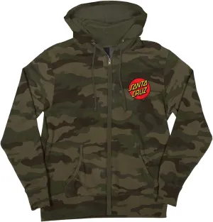 SANTA CRUZ Men's Heavyweight Zip Up Hooded Sweatshirt Classic Dot Skate Zip Up Sweatshirt