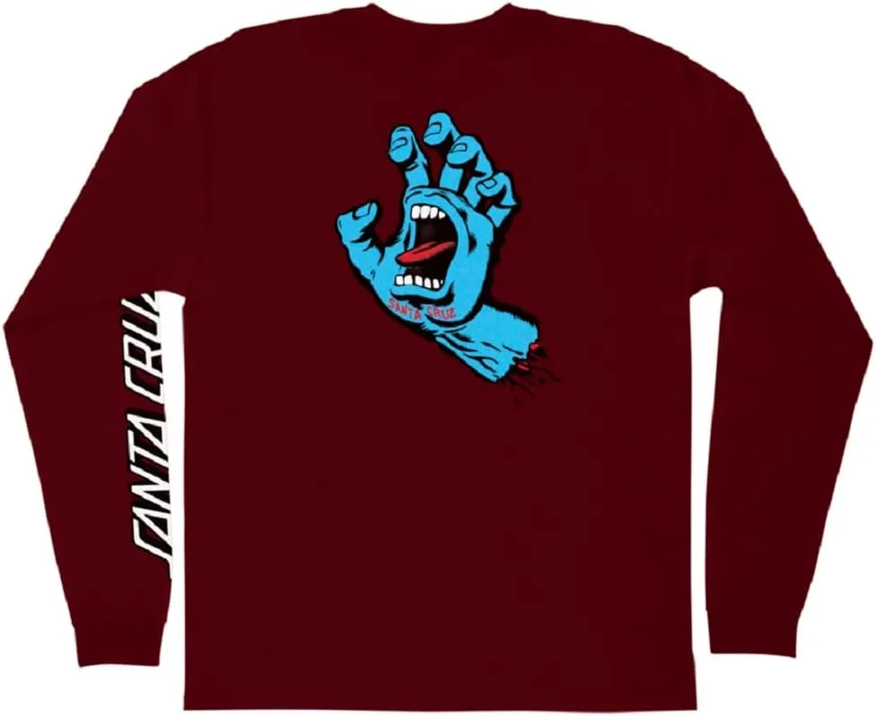 SANTA CRUZ Men's Long Sleeve T-Shirt Screaming Hand Skate L/S T-Shirt
