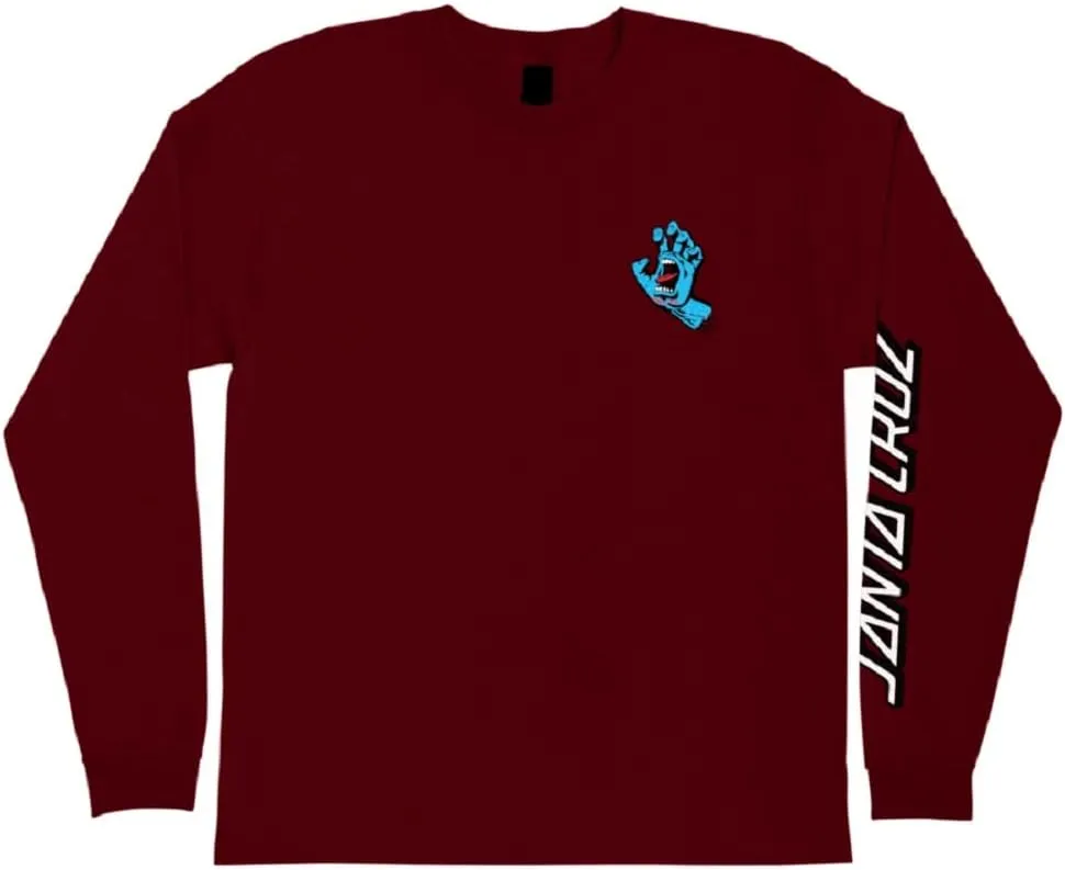SANTA CRUZ Men's Long Sleeve T-Shirt Screaming Hand Skate L/S T-Shirt