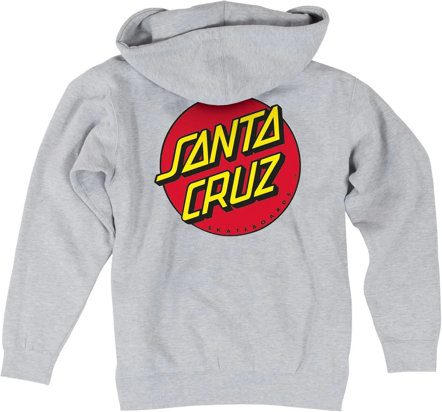 SANTA CRUZ Men's Midweight Zip Up Hooded Sweatshirt Classic Dot Skate Zip Up Sweatshirt