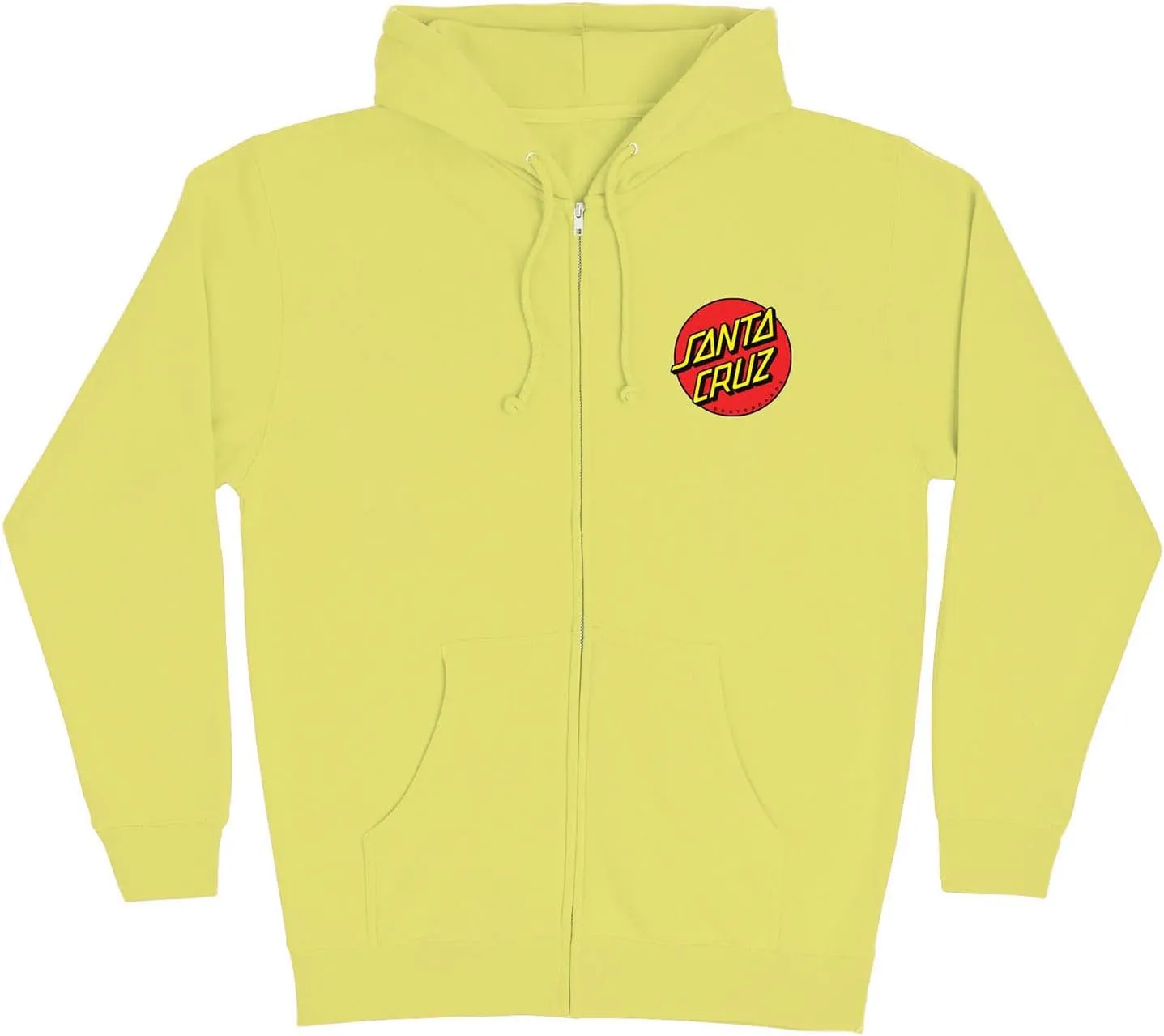 SANTA CRUZ Men's Midweight Zip Up Hooded Sweatshirt Classic Dot Skate Zip Up Sweatshirt