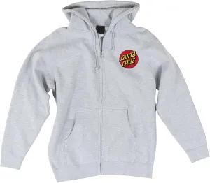 SANTA CRUZ Men's Midweight Zip Up Hooded Sweatshirt Classic Dot Skate Zip Up Sweatshirt