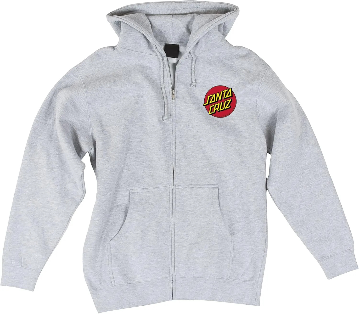 SANTA CRUZ Men's Midweight Zip Up Hooded Sweatshirt Classic Dot Skate Zip Up Sweatshirt