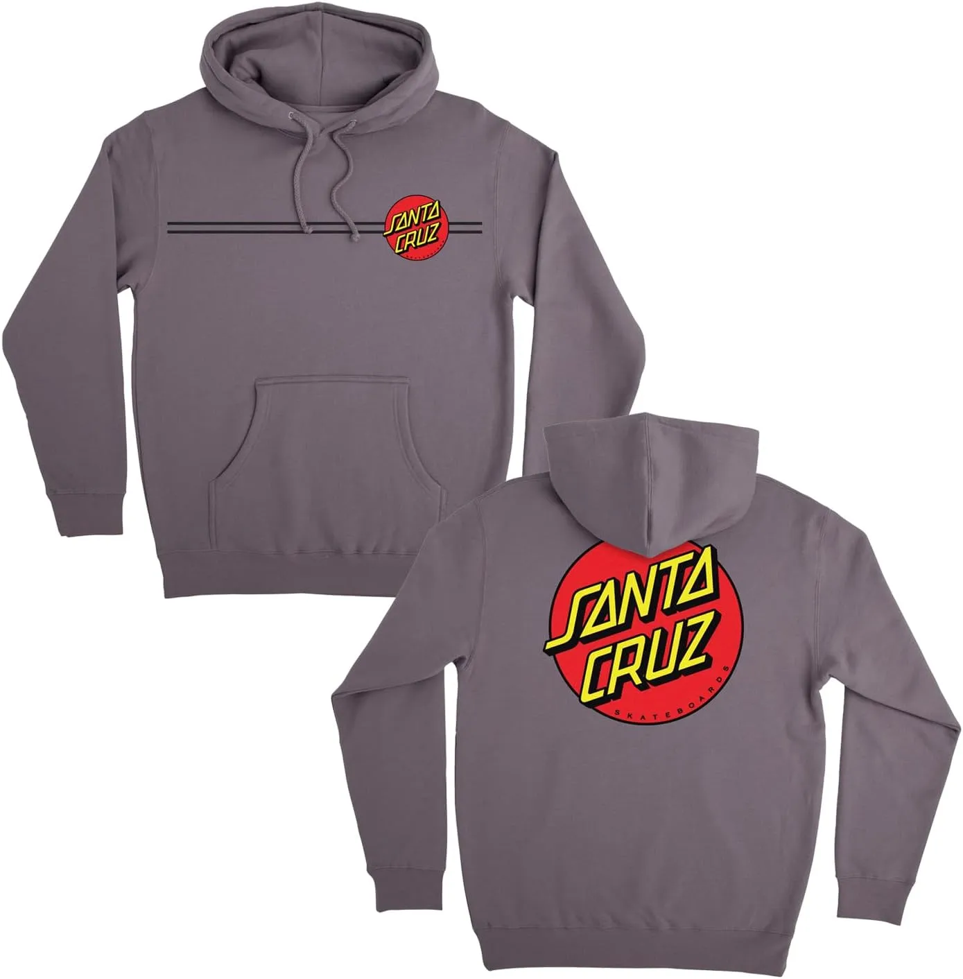 SANTA CRUZ Men's Pullover Hooded Sweatshirt Classic Dot Skate Sweatshirt