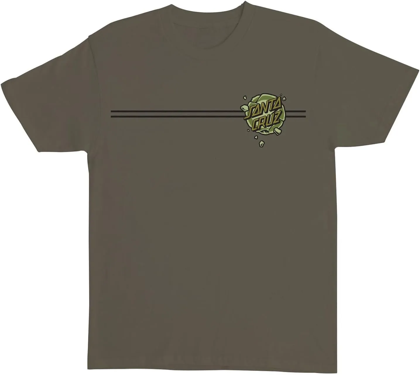 SANTA CRUZ Men's Short Sleeve T-Shirt Roskopp Destruct Dot Stripes Skate Shirt