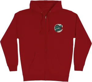 SANTA CRUZ Men's Zip Up Hooded Sweatshirt Wave Dot Skate Sweatshirt