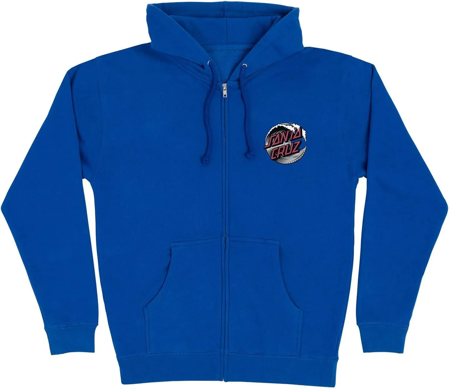 SANTA CRUZ Men's Zip Up Hooded Sweatshirt Wave Dot Skate Sweatshirt