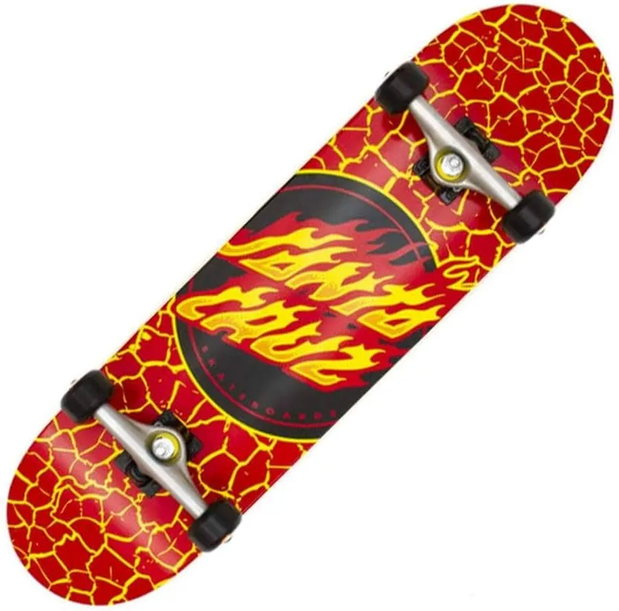 Santa Cruz Skateboards Complete Flame Dot Red 8.25" x 31.5" Assembled