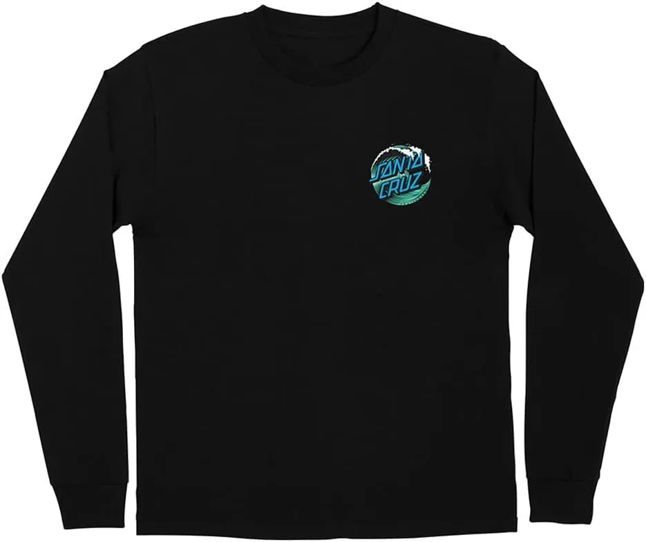 SANTA CRUZ Wave Dot L/S Heavyweight T-Shirt Black Lg Mens
