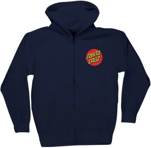 SANTA CRUZ Youth Zip Up Hooded Sweatshirt Classic Dot Youth Skate Zip Up Sweatshirt