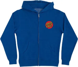 SANTA CRUZ Youth Zip Up Hooded Sweatshirt Classic Dot Youth Skate Zip Up Sweatshirt