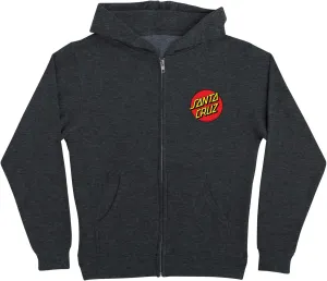 SANTA CRUZ Youth Zip Up Hooded Sweatshirt Classic Dot Youth Skate Zip Up Sweatshirt