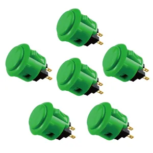 Sanwa 6 pcs OBSF-24 Green Original Arcade Push Button (Mad Catz SF4 Tournament Joystick Compatible) OBSF-24 24mm Push Buttons (Green) for Arcade Joystick Games Console