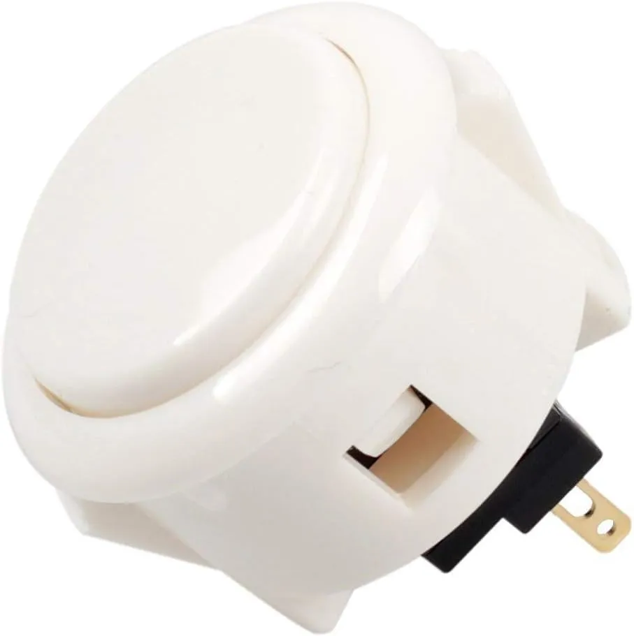 Sanwa 6 pcs OBSF-24 Original Push Button 24mm - for Arcade Jamma Video Game & Arcade Joystick Games Console (White) S@NWA