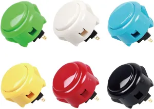 Sanwa 6 pcs OBSF-30 Original Push Button 30mm (Each Color of 1 Pcs) - for Arcade Jamma Video Game & Arcade Joystick Games Console (Color) S@NWA