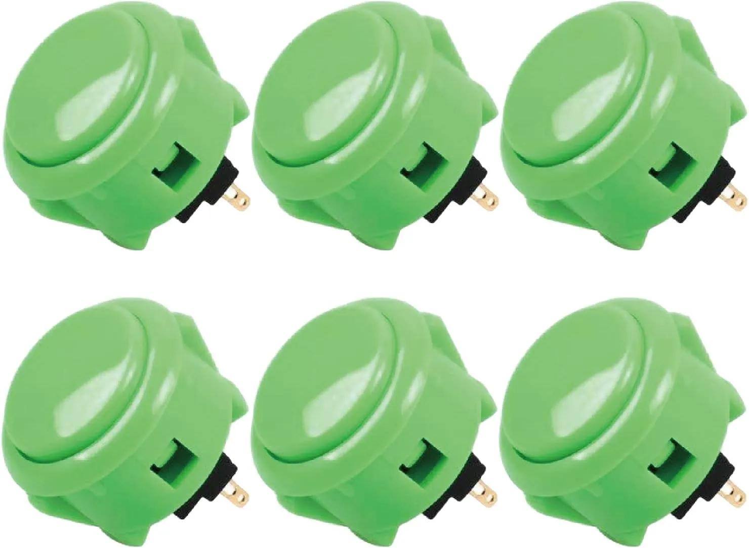 SANWA 8 pcs OBSF-30 Original Push Button 30mm - for Arcade Jamma Video Game & Arcade Joystick Games Console (Green) S@NWA
