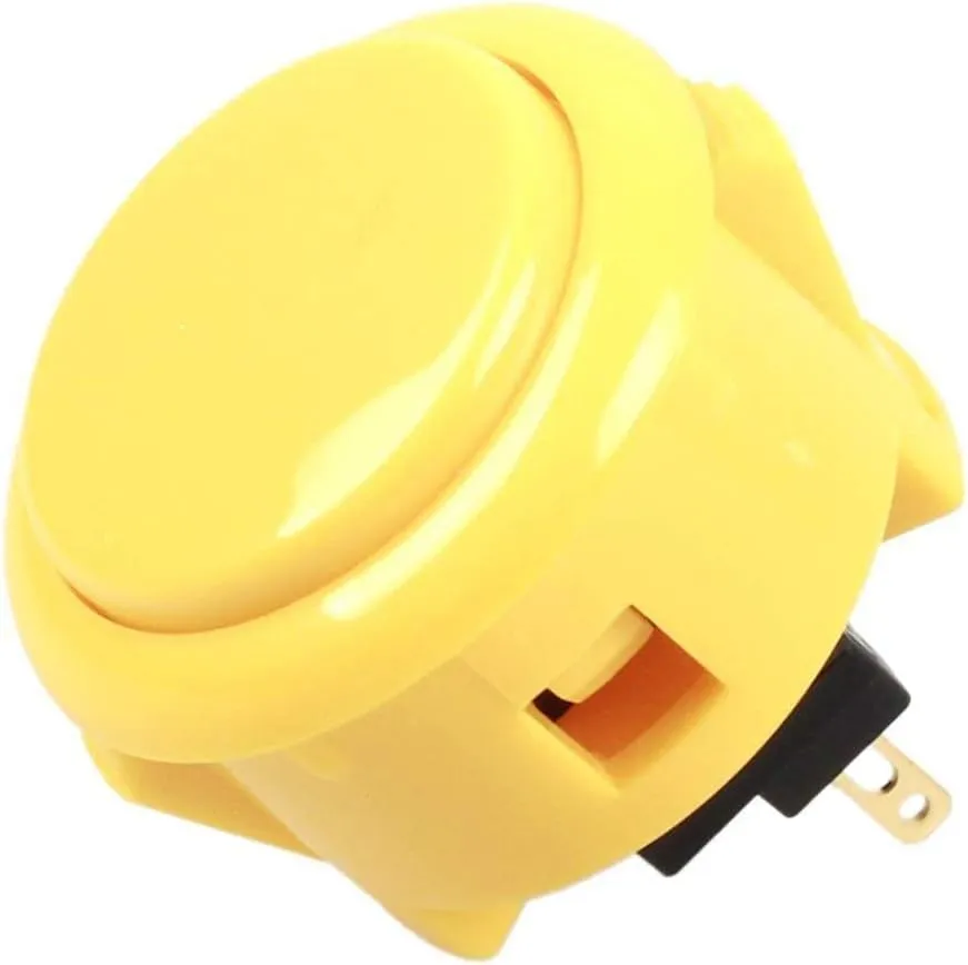 SANWA 8 pcs OBSF-30 Original Push Button 30mm - for Arcade Jamma Video Game & Arcade Joystick Games Console (Yellow) S@NWA