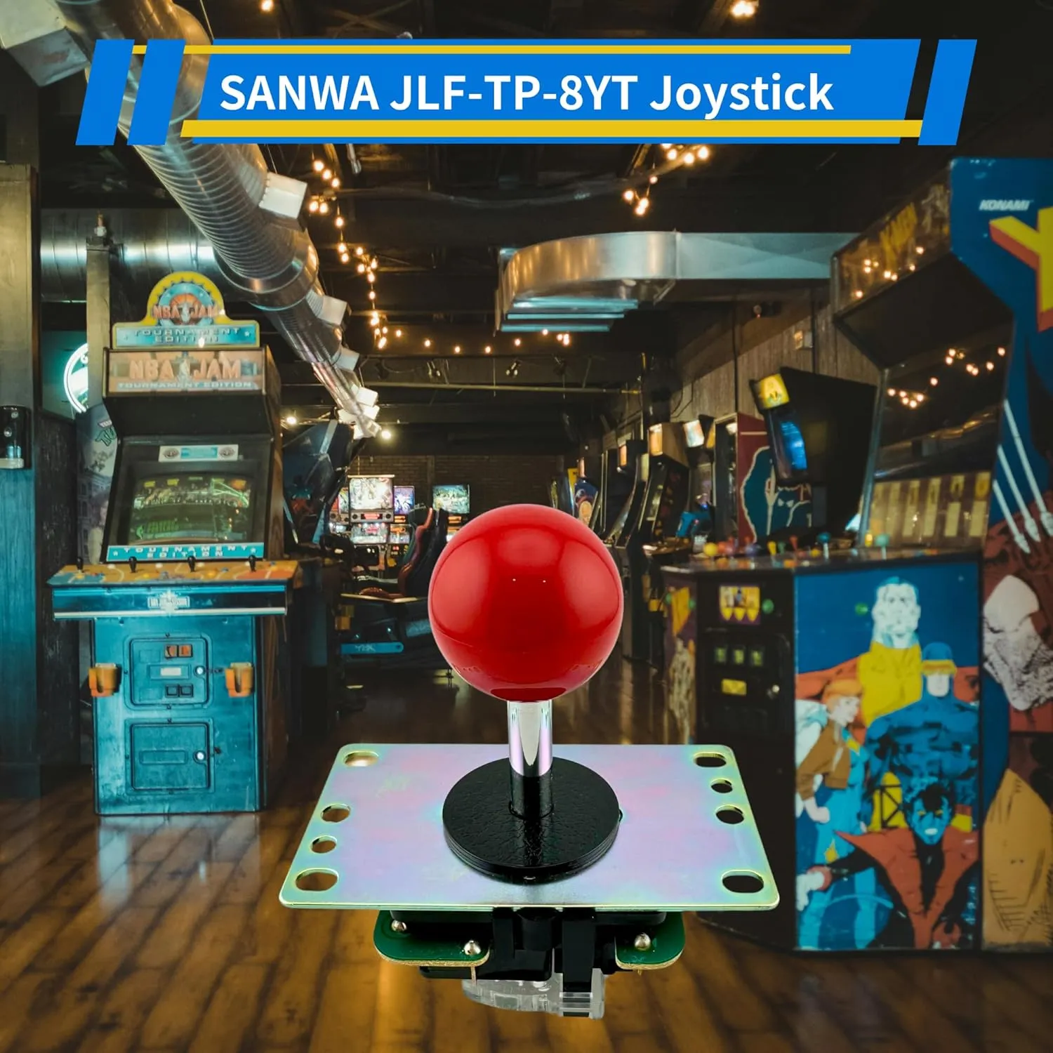 SANWA JLF-TP-8YT Arcade Joystick (Red Ball Top) - Premium, High Precision, Responsive Controls, Multi-Platform Compatible - Ideal for Gaming Enthusiasts, for Arcade Jamma Game 4 & 8 Way Adjustable