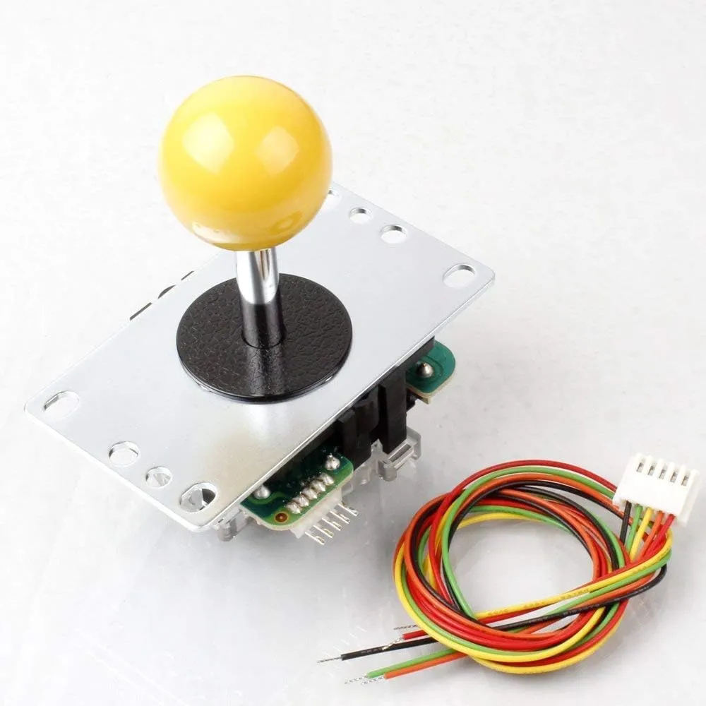 SANWA JLF-TP-8YT Arcade Joystick (Yellow Ball Top) - Premium, High Precision, Responsive Controls, Multi-Platform Compatible - Ideal for Gaming Enthusiasts, for Arcade Jamma Game 4 & 8 Way Adjustable