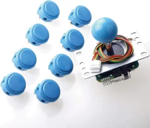 Sanwa JLF-TP-8YT Joystick   Sanwa 8 pcs OBSF-30 Push Button Bundle Kit Color : Light Blue - for Arcade Game 4 & 8 Way Adjustable, Video Game Joystick